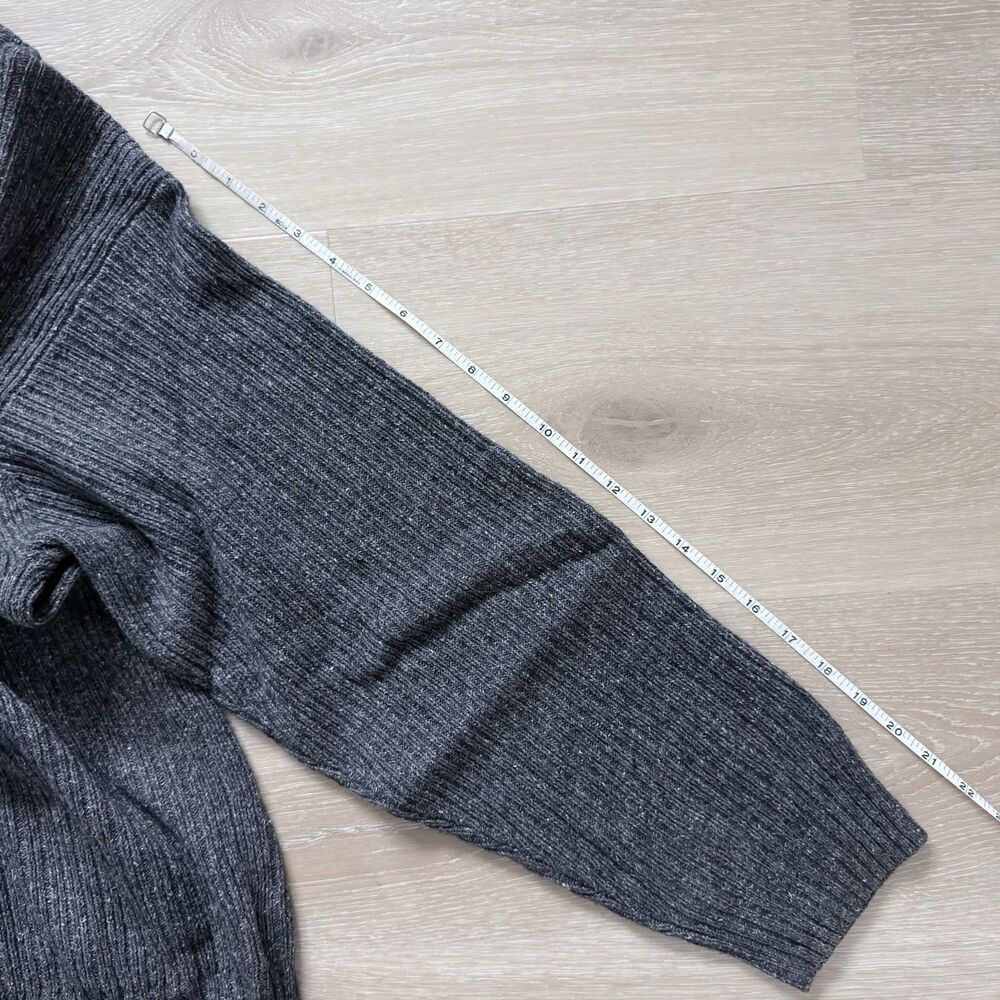 VTG 90s Eddie Bauer Ribbed Sweater L Wool Cotton Charcoal Gray Heather Coastal - Picture 11 of 12